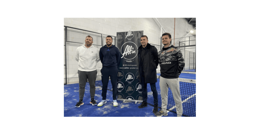 Anthony Lopes Jo-Wilfried Tsonga, Johan Bergeron, Thierry Ascione chez All In Padel Décines 