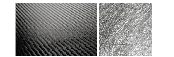 Zoom sur de la fibre de verre et de carbone 